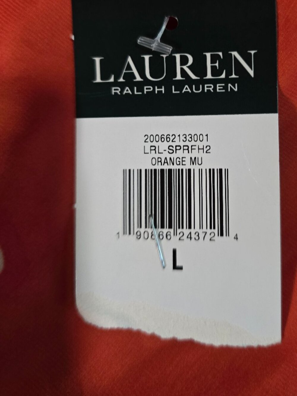 Lauren Ralph Lauren NWT Orange Floral One Shoulder Top Large - Picture 5 of 6
